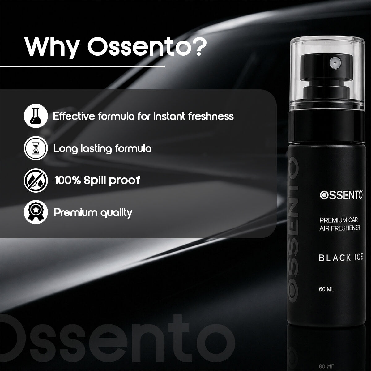 Black Ice Air Freshener Spray 60ml – For Car, Home & Office