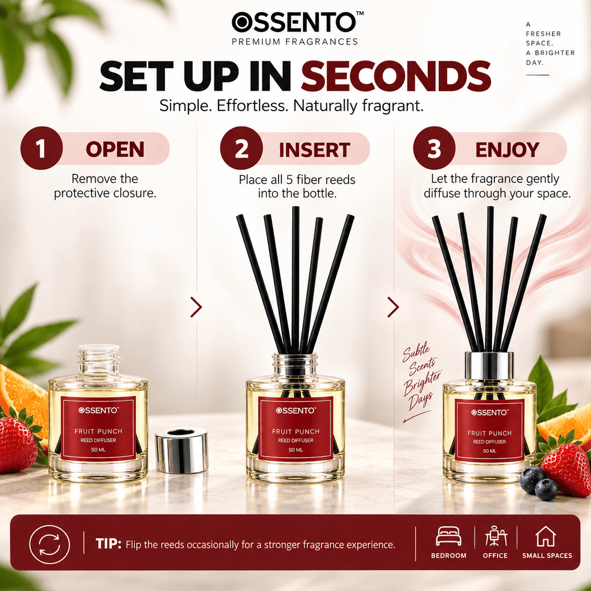 Fruit Punch Reed Diffuser for Home & Office | 50 ml
