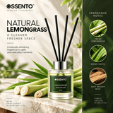 Lemongrass Reed Diffuser for Bathroom & Small Spaces | 30 ml | Long-Lasting Home Fragrance