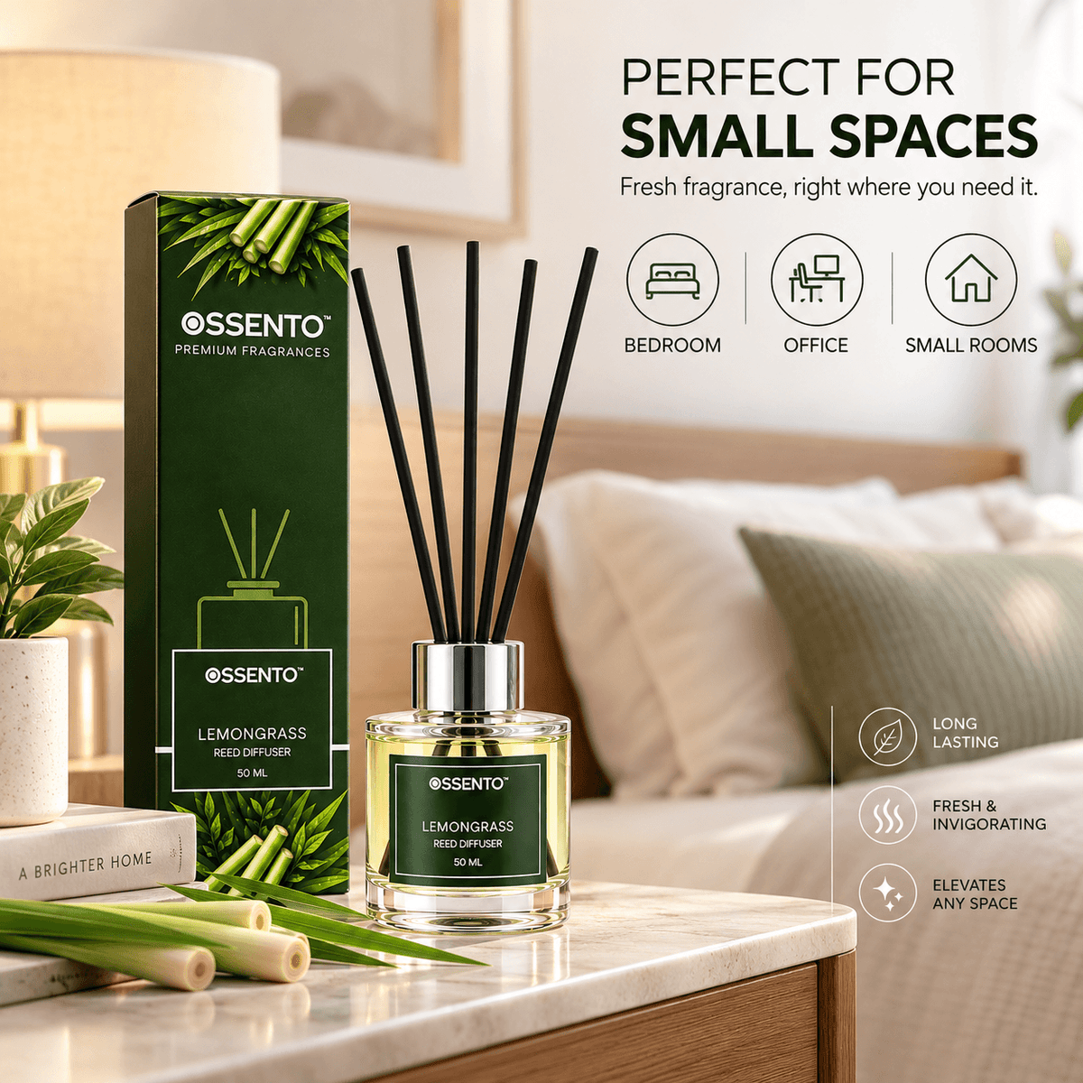 Lemongrass Reed Diffuser for Home & Office | 50 ml