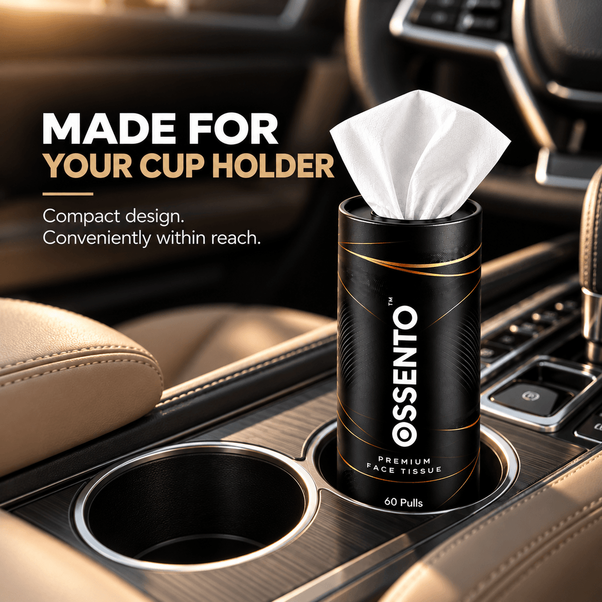 Cylindrical Car Tissue | Premium Soft & Absorbent Dry Tissues | Pack Of 2