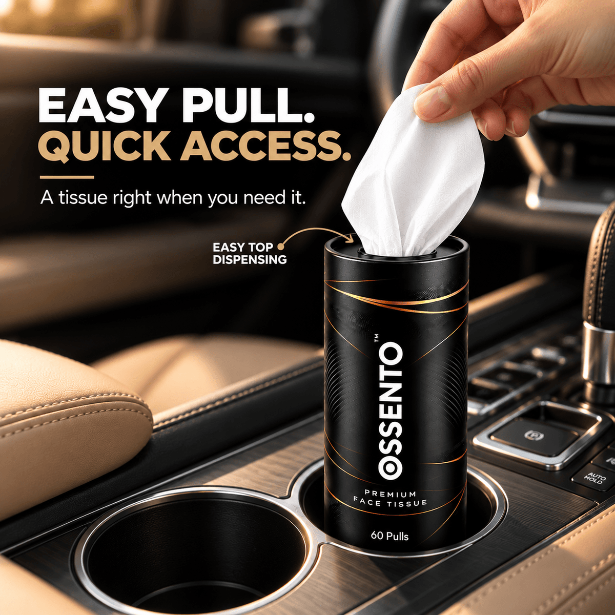 Cylindrical Car Tissue | Premium Soft & Absorbent Dry Tissues | Pack Of 2